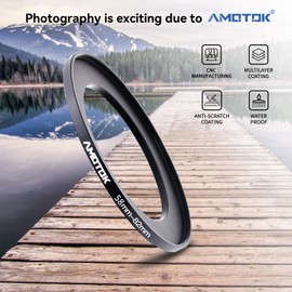 58 mm to 82 mm Lens Adapter Ring, Step Up Ring Filter Adapter Ring, Compatible 58 mm Lens to 82 mm Camera Accessories (UV-CPL-ND Filter Accessories) (58 mm-82 mm)