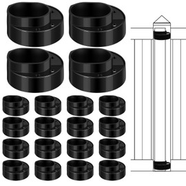 Threlaco 20 Pack Ultra Durable Vinyl Fence Post Donut Heavy-Duty 2-3/8" Steel Post to 5" Vinyl Stabilizer Adapter for Fence Installation Meets 0.150" Wall Thickness