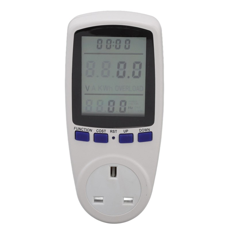 Power Meter Socket LCD Display Overload Protection LED Light Digital