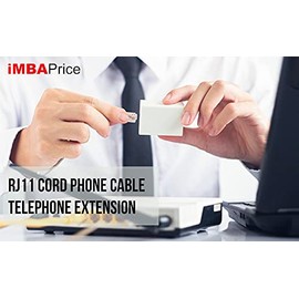 iMBAPrice 100 Feet Long Telephone Extension Cord Phone Cable Line Wire - White