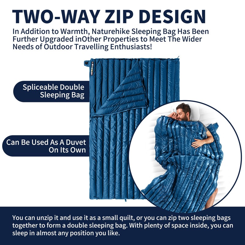 Naturehike Down Sleeping Bag Ultralight Sleeping Bag Compact Portable Envelope