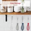 Silicone Whisks for Cooking, Non-Scratch, Clear Acrylic Handle, Hanging Hook,