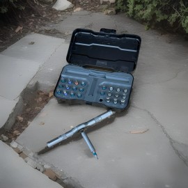 Unbranded 24pcs Ratchet Magnetic Screwdriver Set, Multifunction Phillip Flat Star Hex Bit