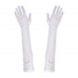 Robelli Polyester Elbow Length Gloves - White