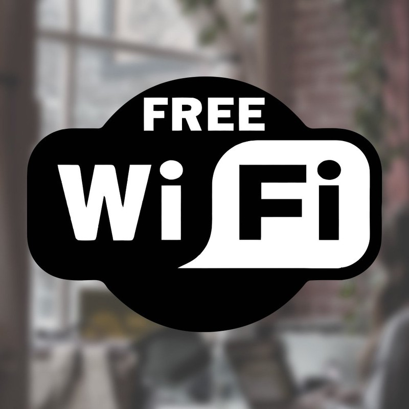 Free WiFi Sticker Window Sign Vinyl Sticker Cafe Shop Salon