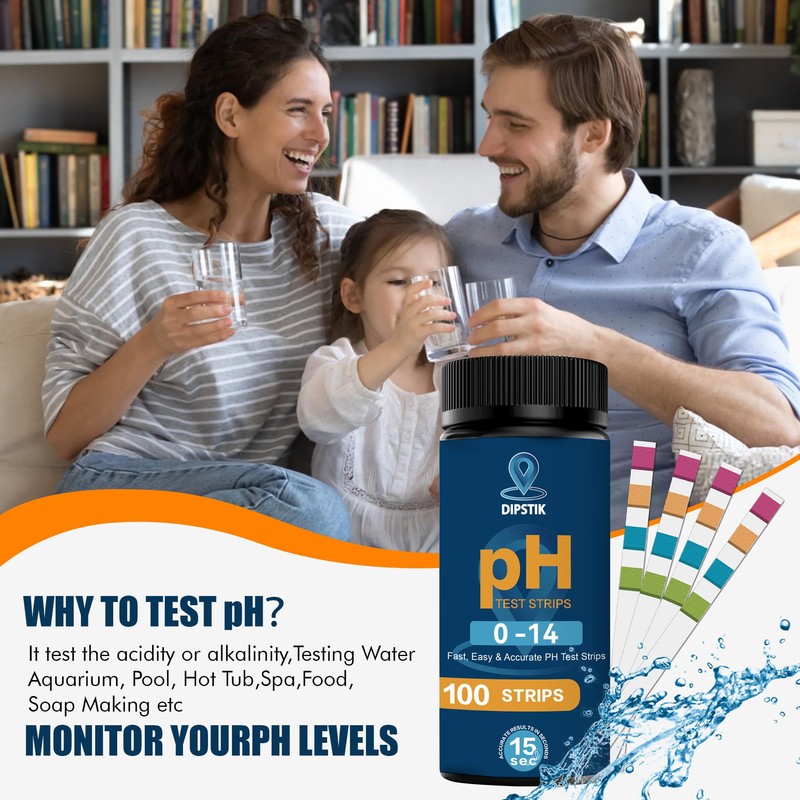 pH Test Strips (0-14) -Universal pH Test Paper Test Strips
