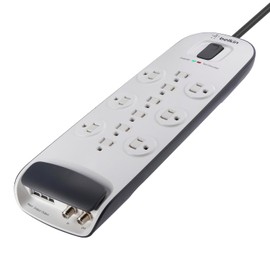 Belkin supresor de tensión con 12 salidas con cable y satélite; protección telefónica