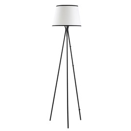 LJLB Stylish Modern Tripod Floor Lamp for Cozy Spaces, Solid Steel Frame with Footswitch, Living Room and Bedroom, Black