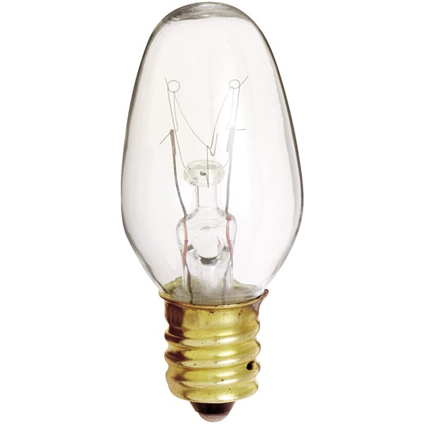(Total of 40 Bulbs) Satco S3791 7 Watt C7 Clear Night Light Bulbs with Candle Base