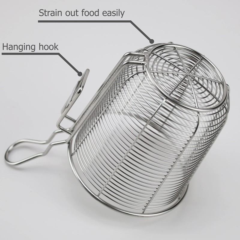 EIKS Spider Strainer Stainless Steel Wire Deep Basket for Hot