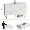 JOZZBY Dresser for Bedroom with 6 Drawers, Wooden White Dresser