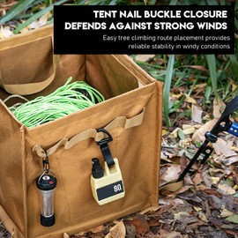 Arborist Throw Line Storage Cube, 33l Large Capacity Oxford Cloth Arborist Throw Bag, Foldable Rope Bag | Arborist Equipment | Lineman Climbing Gear for Picnic Camping BBQ (Khaki)