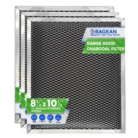 Range Hood Filter Replacement for 8.78” x 10.48” W10355450 Charcoal Whirlpool vent hood filter - Carbon Filter for Exhaust Fan - Filters Kitchen Odors for Ductless Vent Hoods (3 Pack)