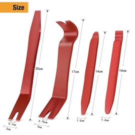 ToBeBold Interior Stripping, Inner Lining, Peel Off Panel, Clip Clamp Tool, Wiring Guide with Storage Bag, Set of 7, Red