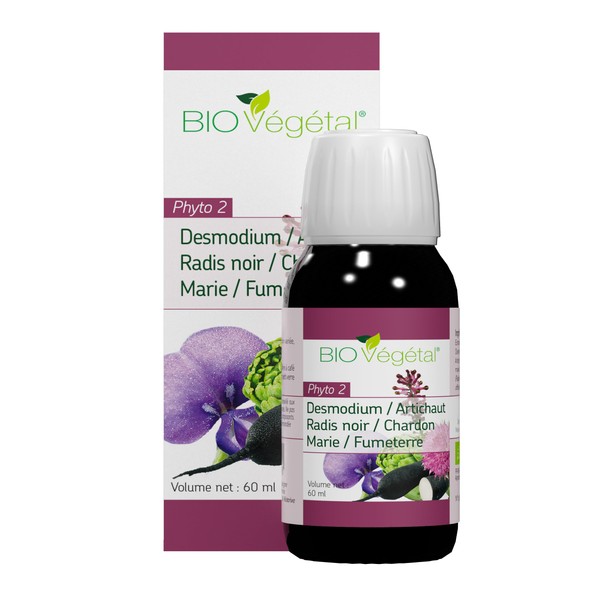Organic Desmodium Fluid Extracts Organic Artichoke Black Radish - Hepatic Operation - Liver Detox - Vegetable Supplement - 60 ml with Dosing Pipette