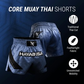 Hayabusa Core Muay Thai Shorts, Azul, Large
