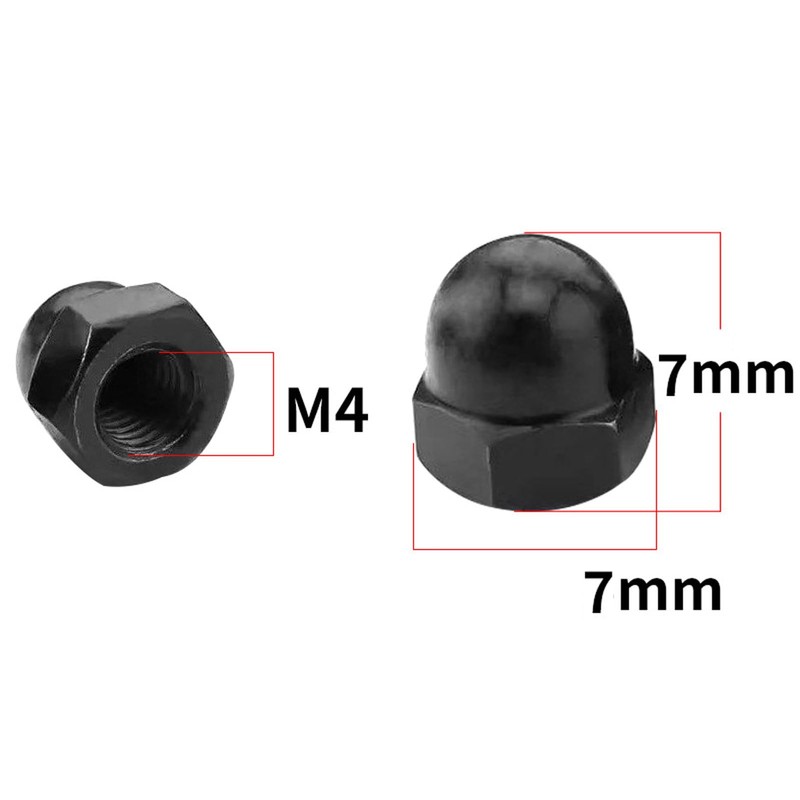 Yesmin 12 Pcs M4 Dome Nut,For Industry,Power,Hardware,Equipment,Etc