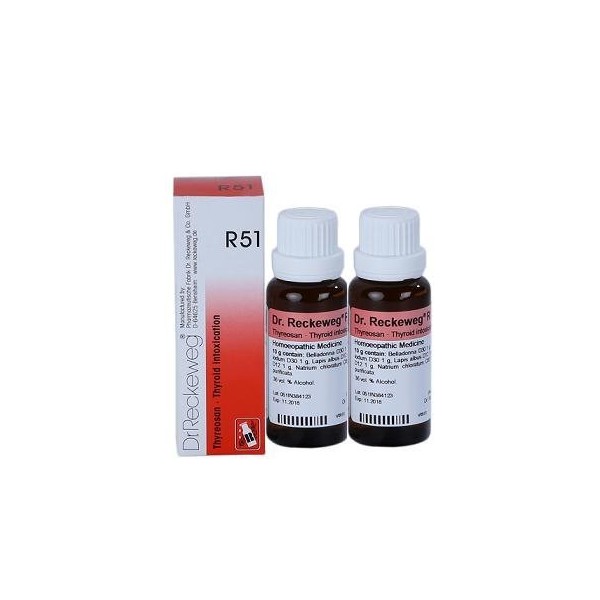 Dr.Reckeweg Germany R51 Thyroid Hyper Drops Pack of 2 by Dr. Reckeweg One Free Pallas USARose Perfume Oil for Each Order.
