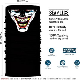 8PCS Scarves Bandanas Face Tube Black Headband, Motorcycle Multi Function Headwear Hat Scarf Neck Warmer Balaclava