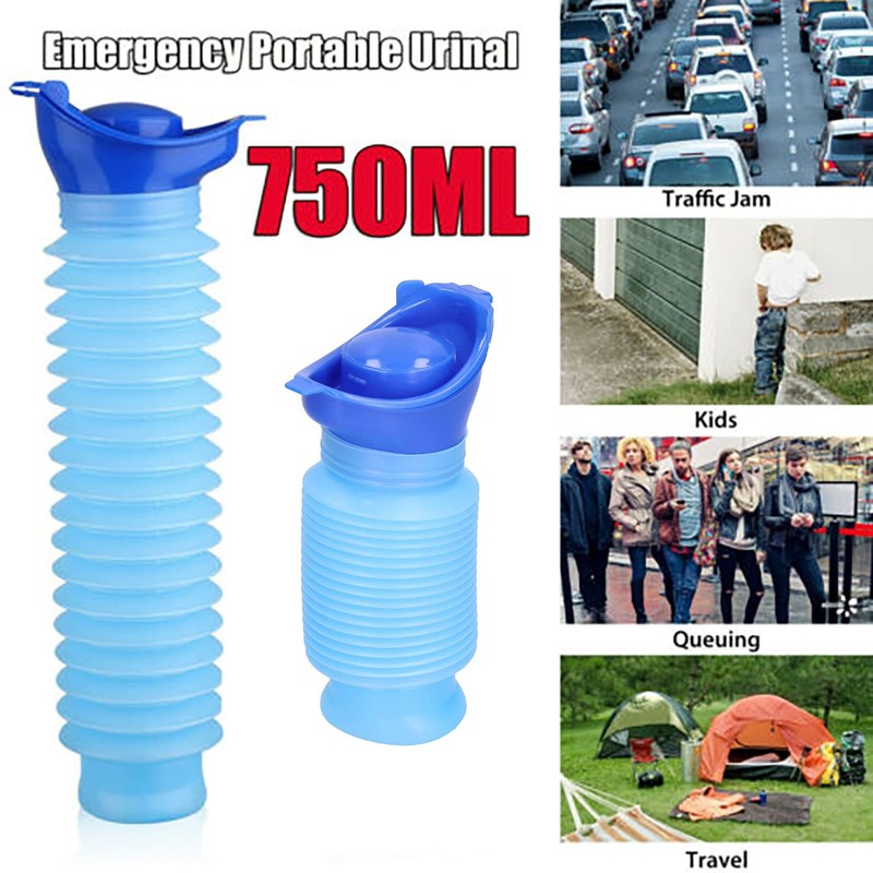 Walfront Botella de Orina Portátil, Orinal de Inodoro Elástico Plegable
