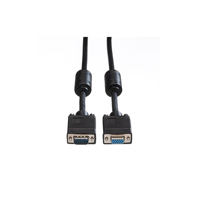 Roline 6m HD15 M-HD15 F VGA Cable with Ferrite
