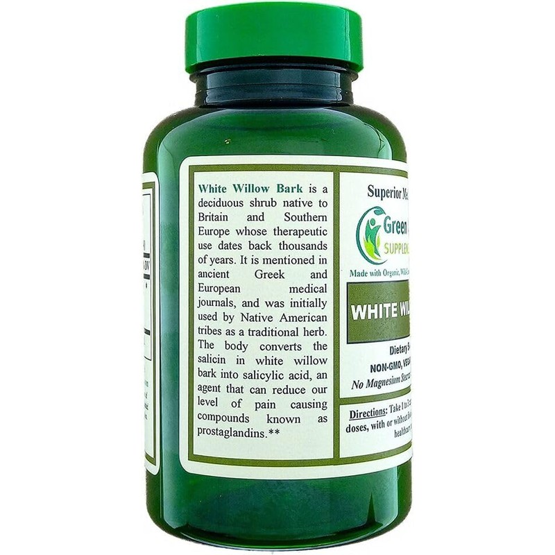 Green Organic Supplements White Willow Bark (Pack of 2)