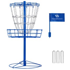 SpeedArmis Disc Golf Basket Targets - Portable Golf Baskets with Heavy Duty 12 Double Steel Chains, Professional Disk Golf Basket