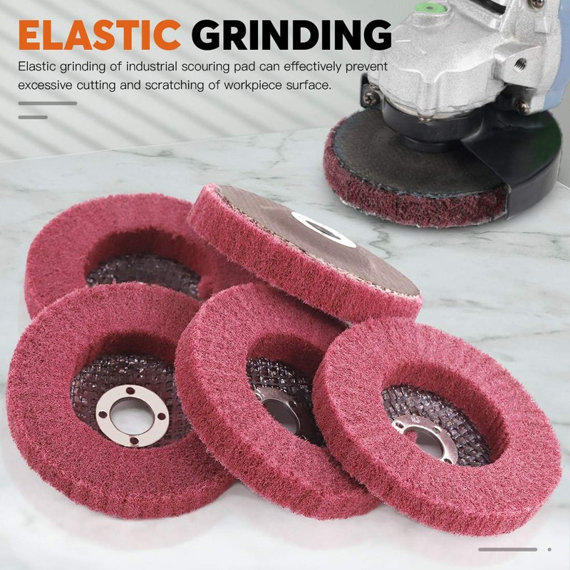Rustark 6 Pcs 4" 320 Grit Nylon Fiber Polishing Wheel