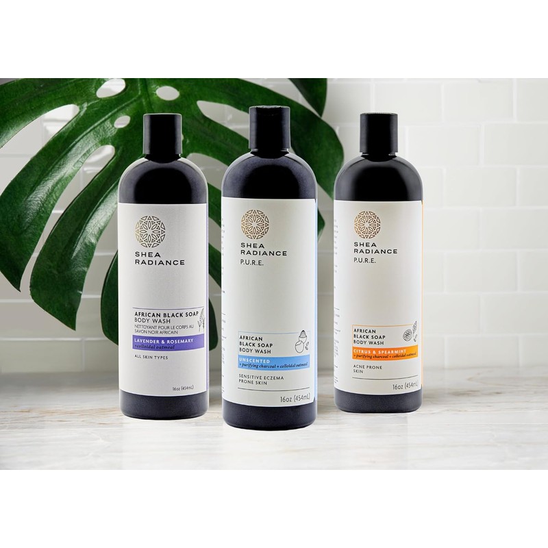 Shea Radiance African Black Soap Body Wash - Dry Skin,