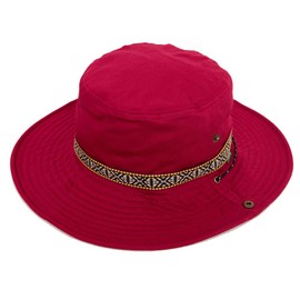 Nakota 2-Way Activity Hat, Trekking Hat, Safari Hat, Wide Brim Hat, Outdoor, Camping, Men's, Women's, Kids, Festivals, Climbing, New Raspberry, Free size