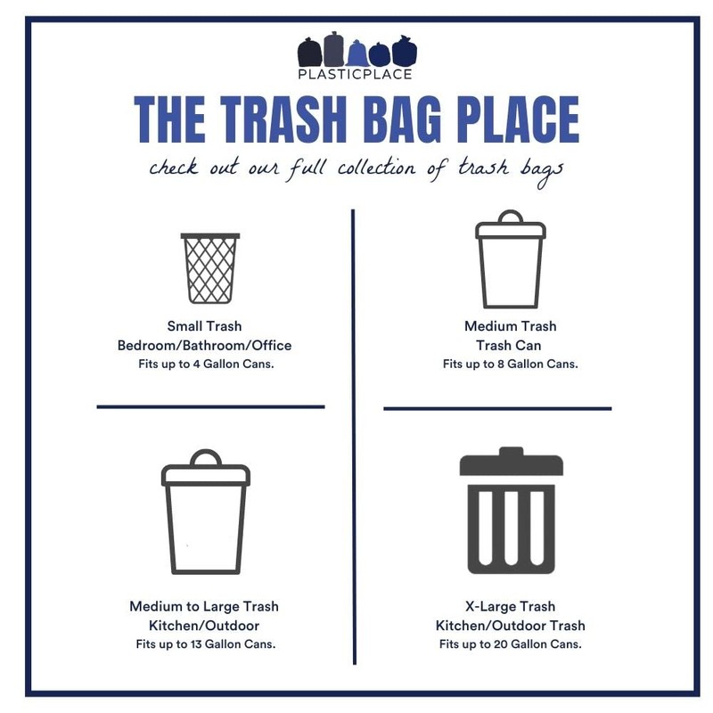Plasticplace 7-10 Gallon Trash Bags│8 Microns│Clear Garbage Can High Density