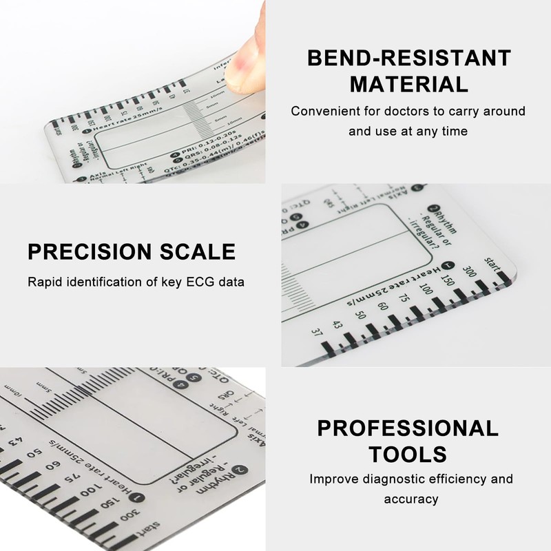 2PCS ECG Ruler 7 Step - Plastic ECG Card -