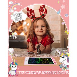 Toys for 3-6 Years Old Girls Boys, LOCVMIKY LCD Writing Tablet 8.5 Inch Doodle Board, Electronic Drawing Tablet Drawing Pads, Educational Birthday Gift for 3 4 5 6 7 8 Years Old Kids Toddler (Pink)