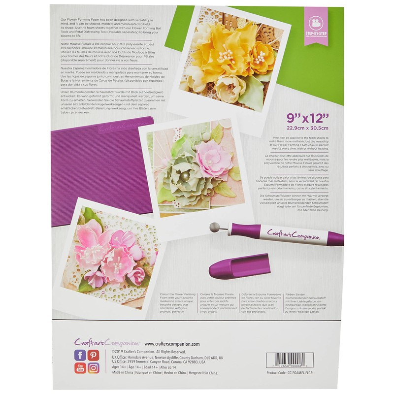 Crafter's Companion CC-FOAMFL-FLGR Flower Forms Foam Foliage 7 Pc-Foliage Greens,