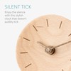 Navaris Analogue Wooden Table Clock Round - 11 x 11