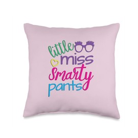 Little Smarty Pant For Cute Girls Throw Pillow