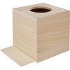 VBS Cosmetic tissue box, raw wood, round opening, approx. 14