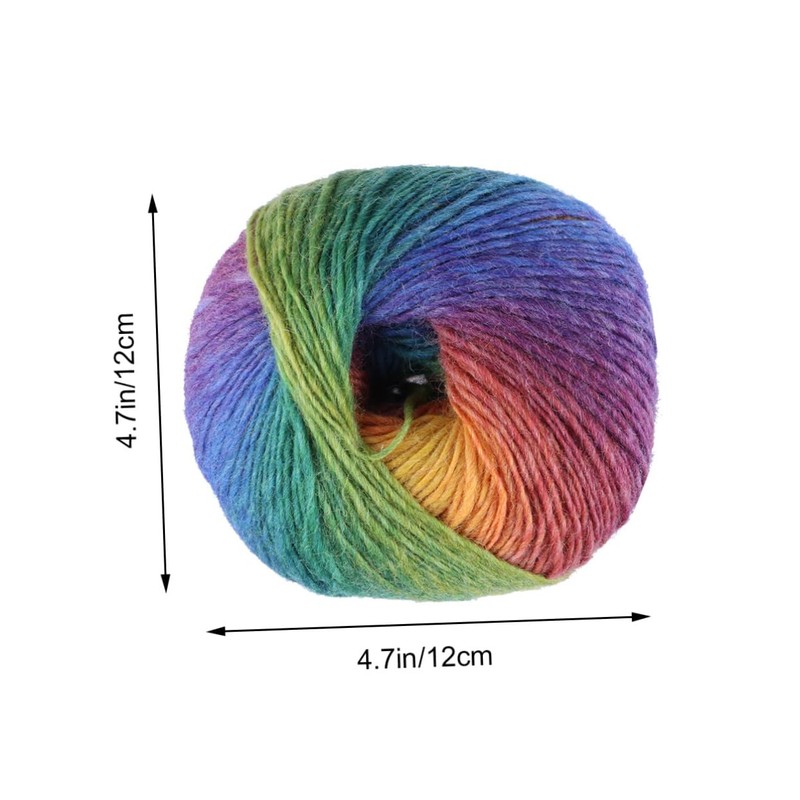 Tofficu 2pcs Knitting Yarn Wool Super Chunky Rainbow Yarn for