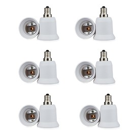 Glo-shine 12-Pack E12 to E26 Adapter - Converts Chandelier Socket E12 to Medium Socket E26,Anti-Burning and Corrosion-Resistant/Generates Low Heat (Set of 12)