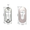 Upright Euro Escutcheon Oval Shaped Keyhole Cover - Polished Stainless