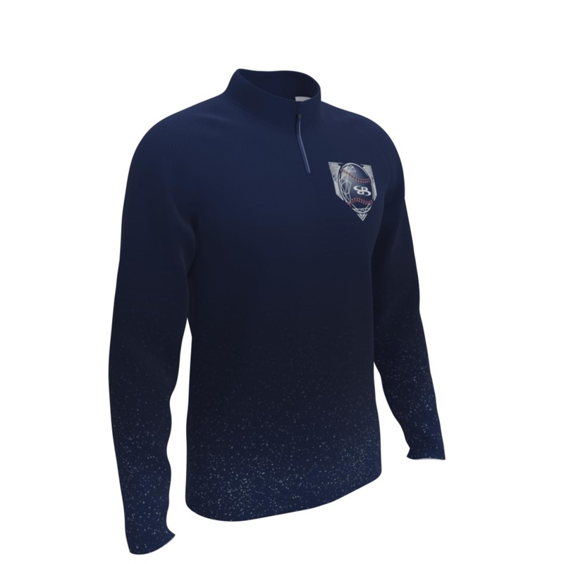 Boombah Boys Baseball Dialed In Verge Quarter Zip Navy/Red/White -
