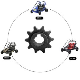 KAMIER #40 41 420 Chain 10 Tooth Front Sprocket 5/8" Bore for 196cc Coleman KT196 CK196 GK200 BK200 RTK200 Trailmaster XRX Hammerhead Go Kart Cart 212cc 6.5hp CT200U CT200U-EX BT200X Mini Bike Parts