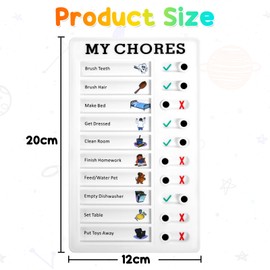 KINGTLE Chore Chart Memo Board 2 Pieces, Portable RV Checklist Board with 10 Blank Cardstock, Detachable Plastic DIY Message for Home Office Travel