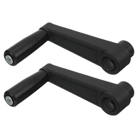 uxcell 2Pcs 10x105mm (Dia x L) Revolving Handwheel Machine Handle, Universal Lathe Crank Grip Replacement for Industry Lathe Milling Grinding Machine, Black (Round Hole)