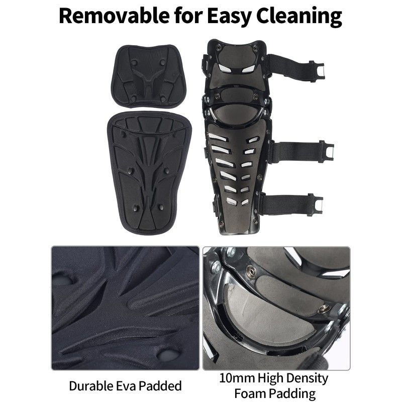 Motorcycle Shin Guards Protective Gear Leg Armor Dual Axis Pivoting