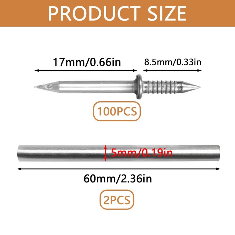 100Pcs Special Hidden Double Headed Nails Rust-Proof Skirting Thread Seamless