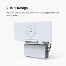 Holicfun 2-in-1 Wall Mount for Starlink Gen 3 Router and Power Supply