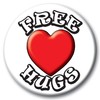Free Hugs - 59mm - Funny Novelty pin badge button
