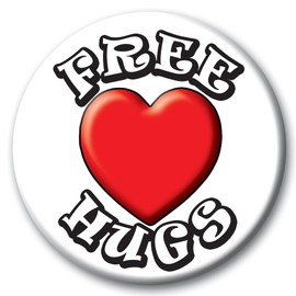 Free Hugs - 59mm - Funny Novelty pin badge button gift Hugs