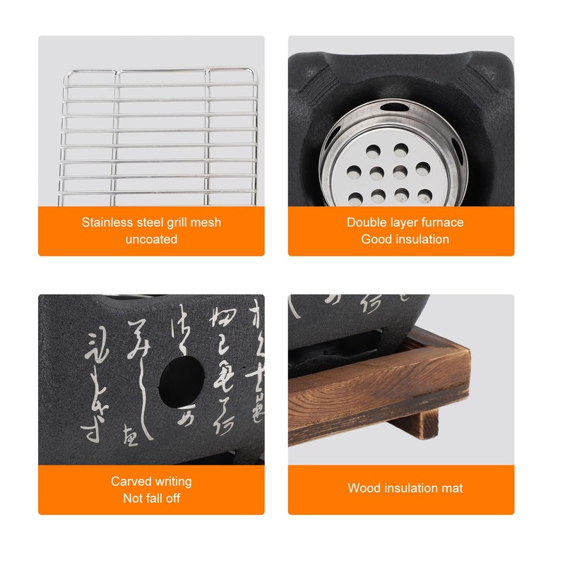 Japanese Hibachi Grill, Script Food Charcoal Stove Japanese Barbecue Grill,